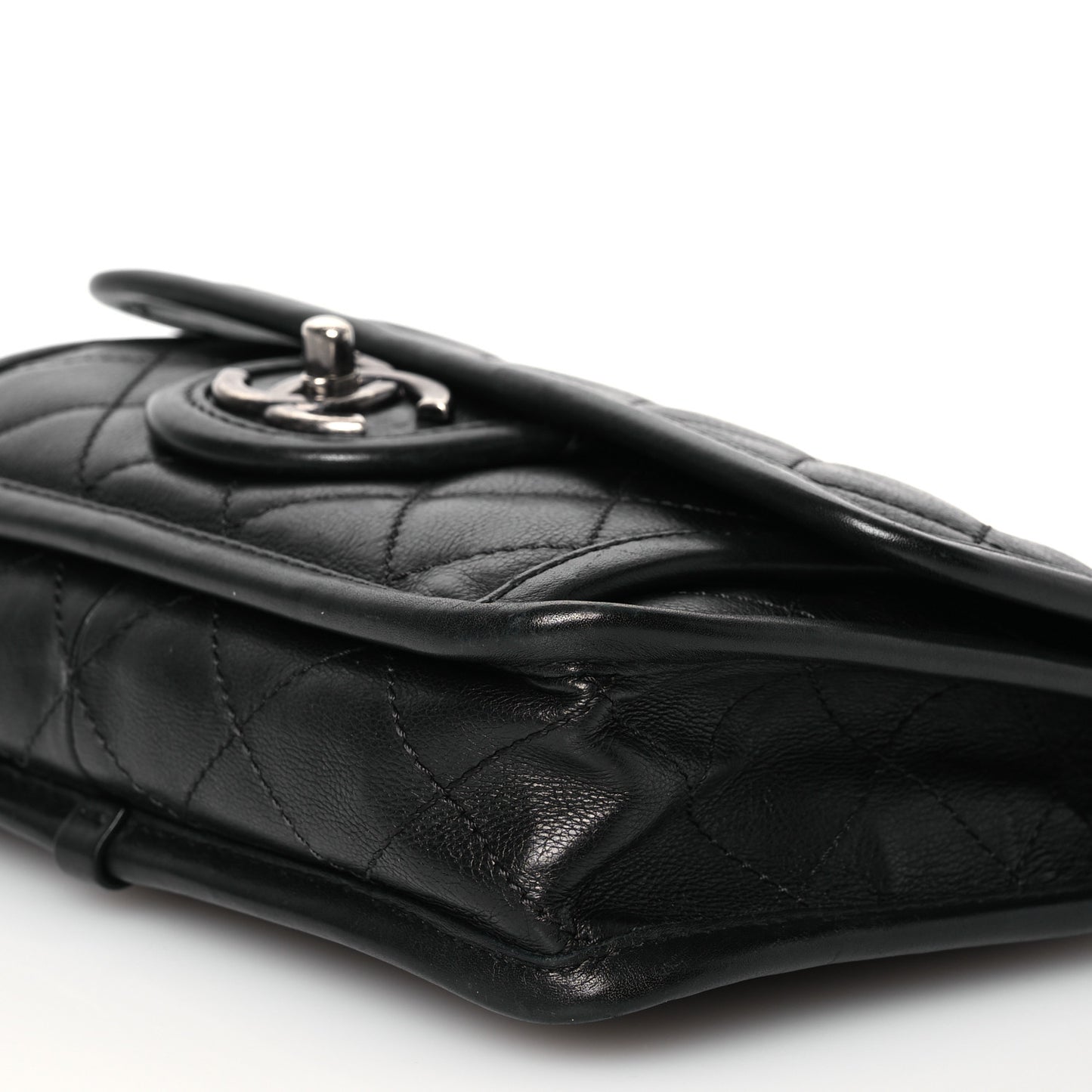 Calfskin Quilted Mini French Riviera Flap Black