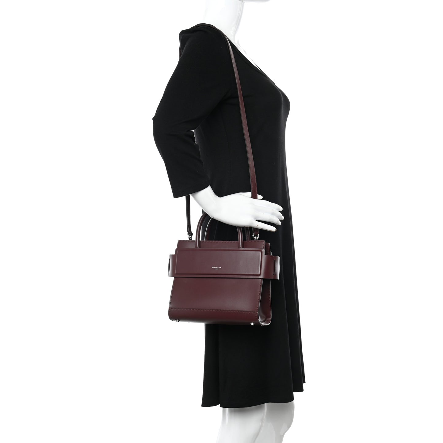 Smooth Calfskin Small Horizon Satchel Oxblood