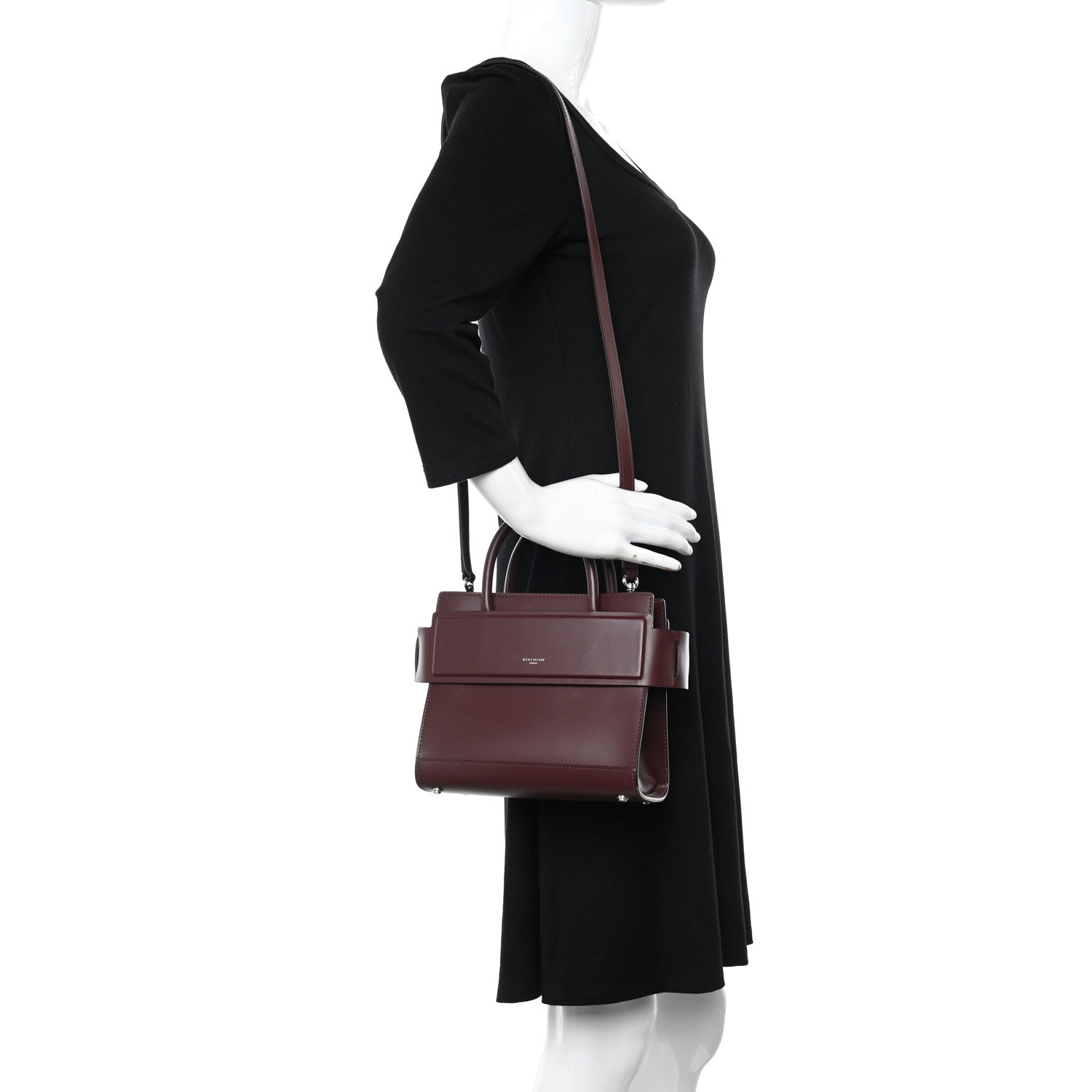 Givenchy Smooth Calfskin Small Horizon Satchel Oxblood 2 of 9