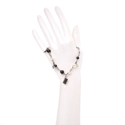 Chanel Pearl Beaded Charm Bracelet Silver 2 of 4