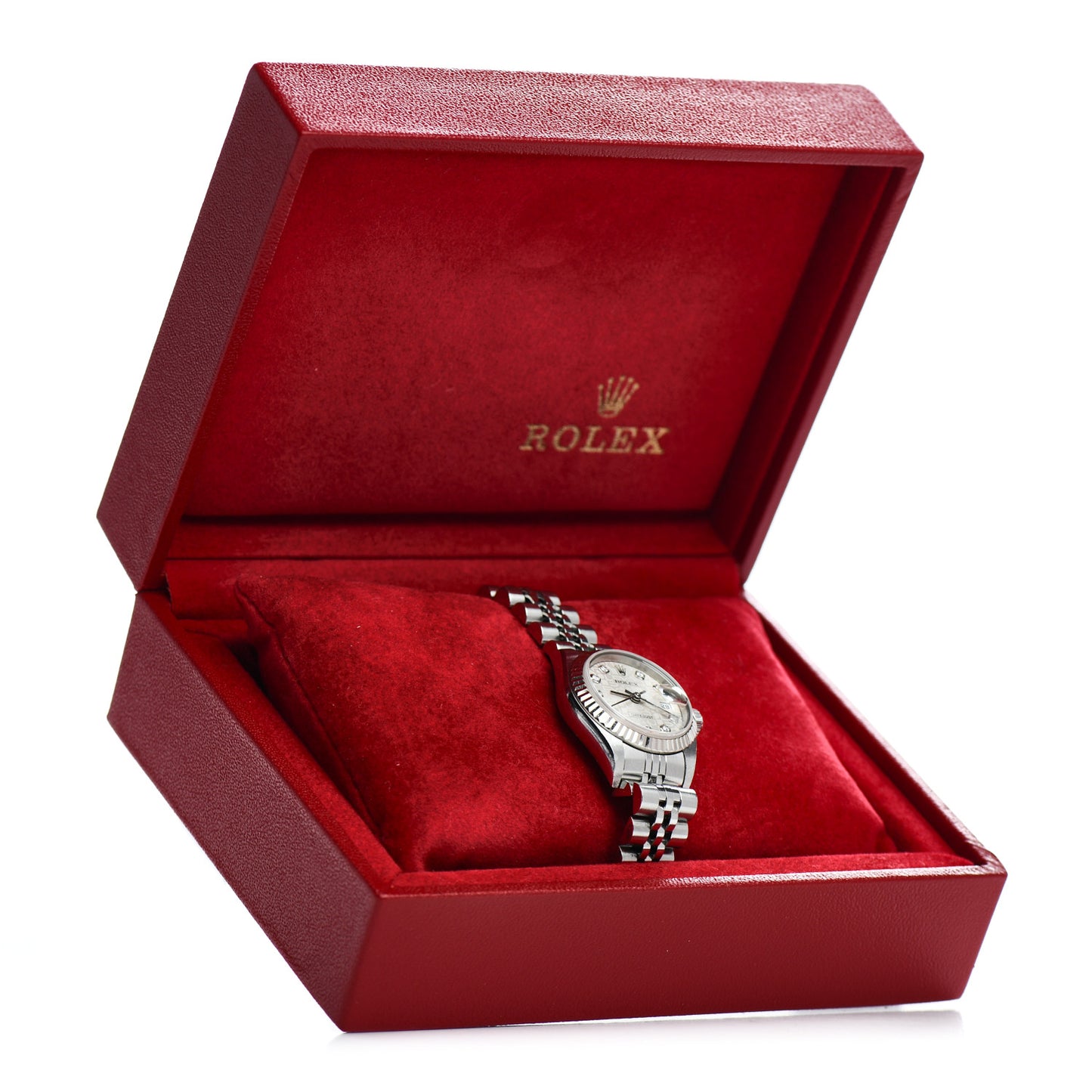 Stainless Steel 18K White Gold Diamond 26mm Oyster Perpetual Datejust Watch Silver Jubilee 179174