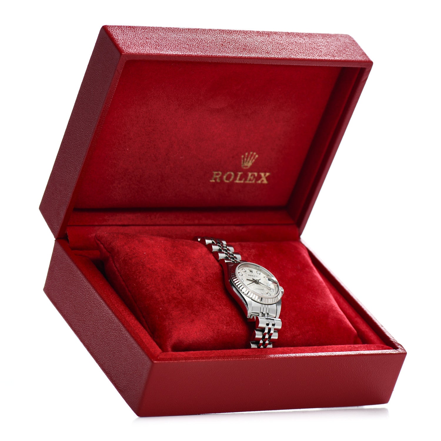 Rolex Stainless Steel 18K White Gold Diamond 26mm Oyster Perpetual Datejust Watch Silver Jubilee 179174 5 of 5