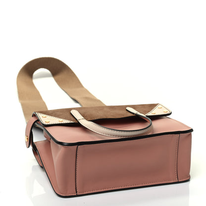 Fendi Vitello Grace Suede Small Flip Tote Rosa Bourbon Marrone Camelia 3 of 4