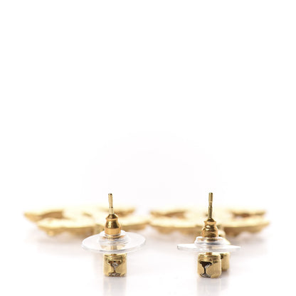 Chanel CC Crystal Drop Earrings Gold 3 of 5