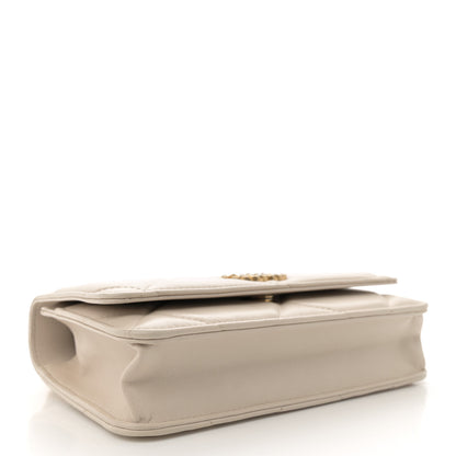 Chanel Lambskin Quilted Chanel 19 Wallet On Chain WOC Light Beige 4 of 11