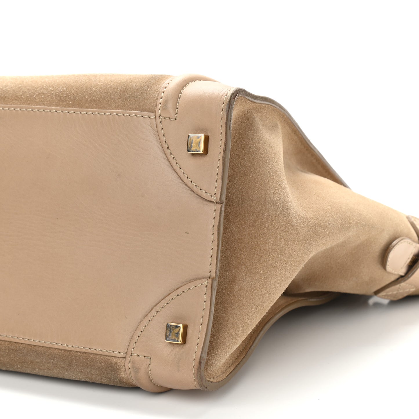 Smooth Calfskin Suede Mini Luggage Camel