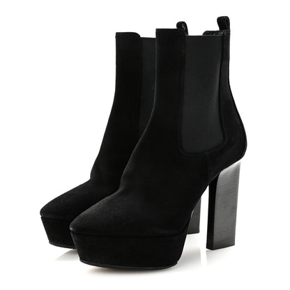 Saint Laurent Suede Vika 95 Chelsea Boot 38 Black 4 of 9
