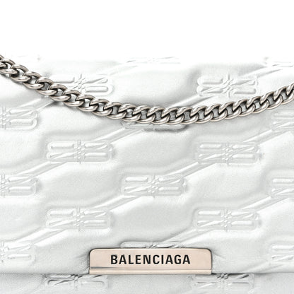 Balenciaga Nappa Allover License BB Monogram Embossed Medium Triplet Bag Silver 8 of 10
