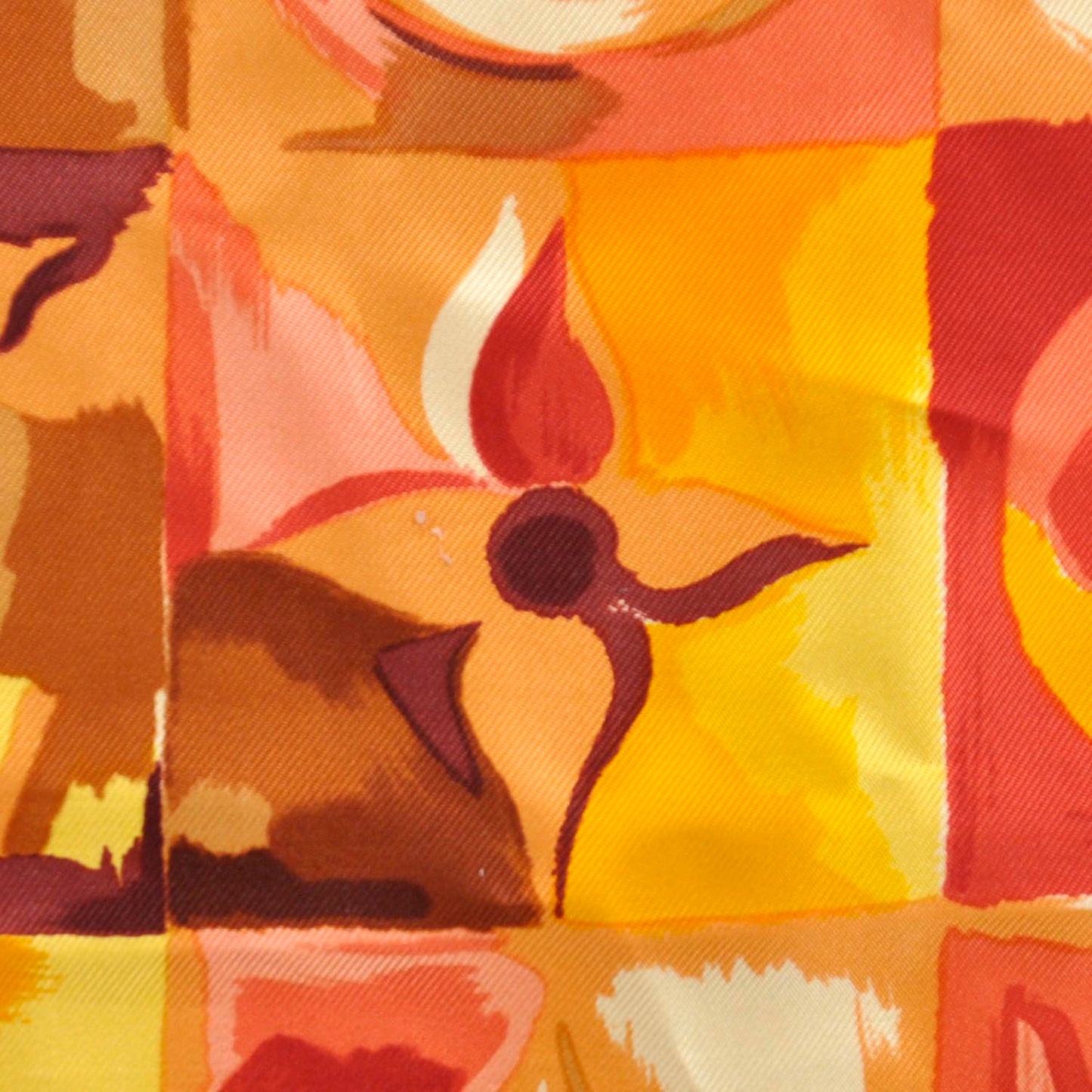 Silk Carre Au Fil De Temps Scarf Orange