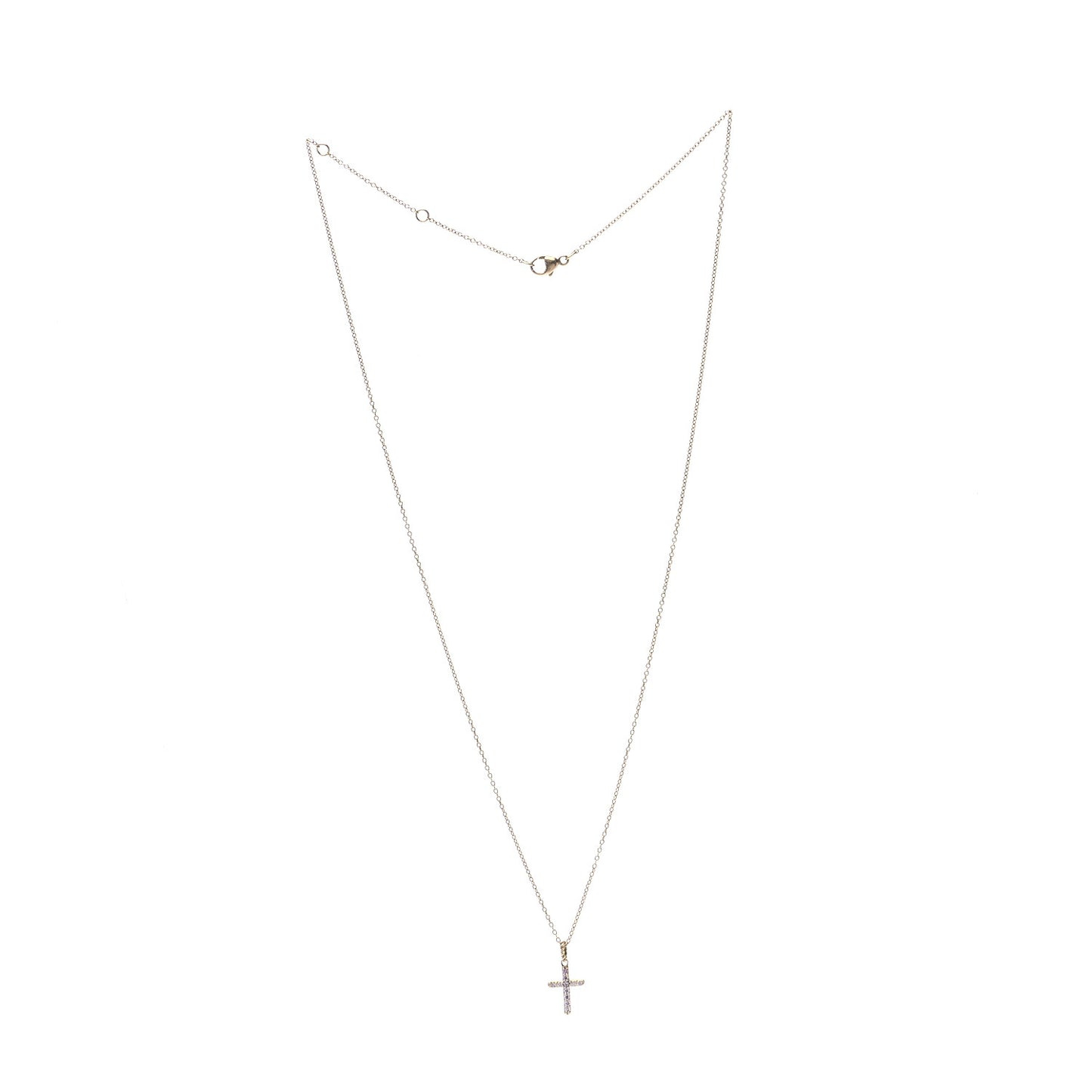 18K Yellow Gold Diamond Cable Collectibles Cross Necklace