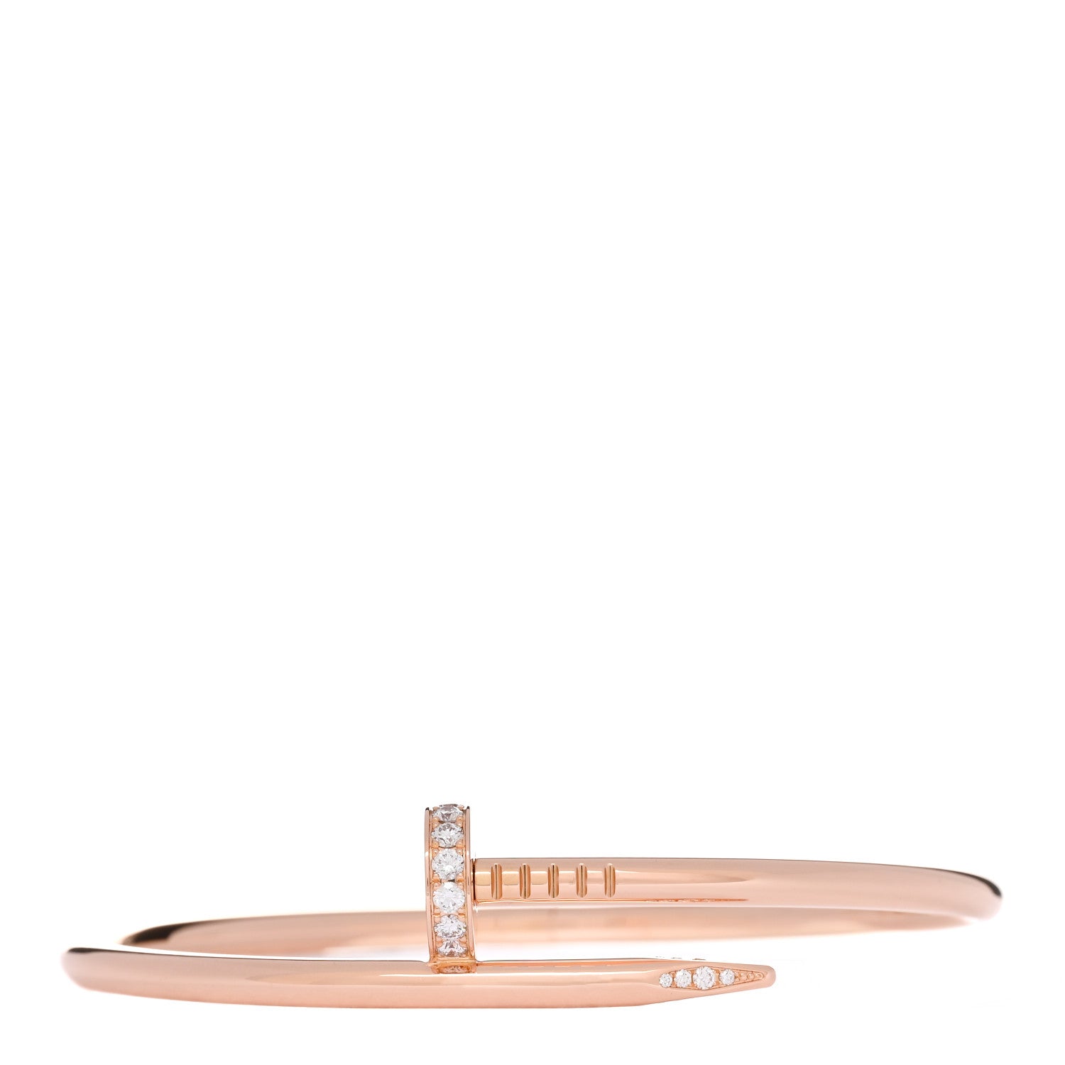 Cartier 18K Pink Gold Diamond Juste Un Clou Bracelet 18 1 of 4