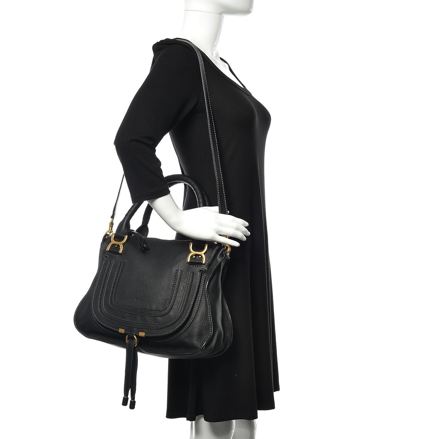Chloe Calfskin Medium Marcie Satchel Black 2 of 10