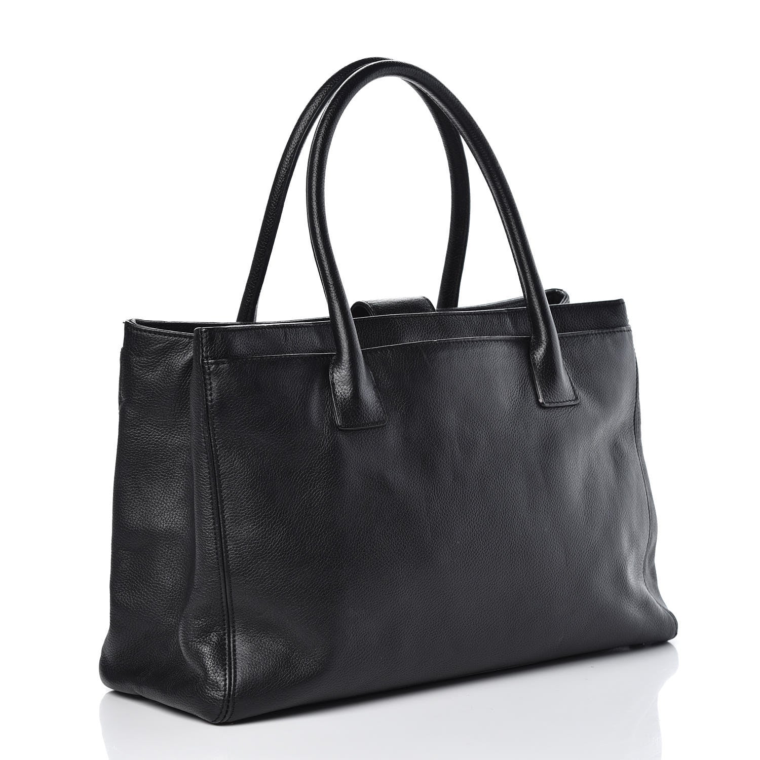 Chanel Calfskin Cerf Executive Shopper Tote Black 3 of 9
