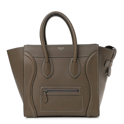 Celine Drummed Calfskin Mini Luggage Souris 1 of 11