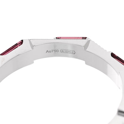 Gucci 18K White Gold Rubellite Narrow Link to Love Ring 57 8 5 of 6