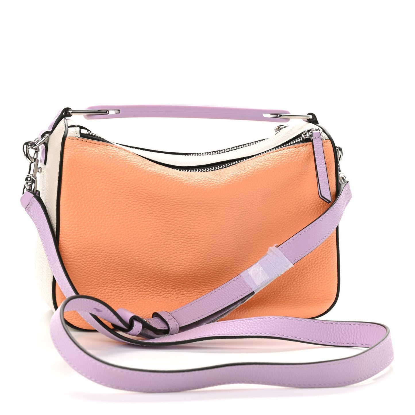Colorblock Calfskin Soft Box 23 Shoulder Bag Orange Chiffon Multicolor