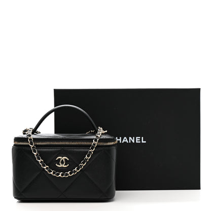 Chanel Caviar Quilted Top Handle Long Vanity Black 12 of 12