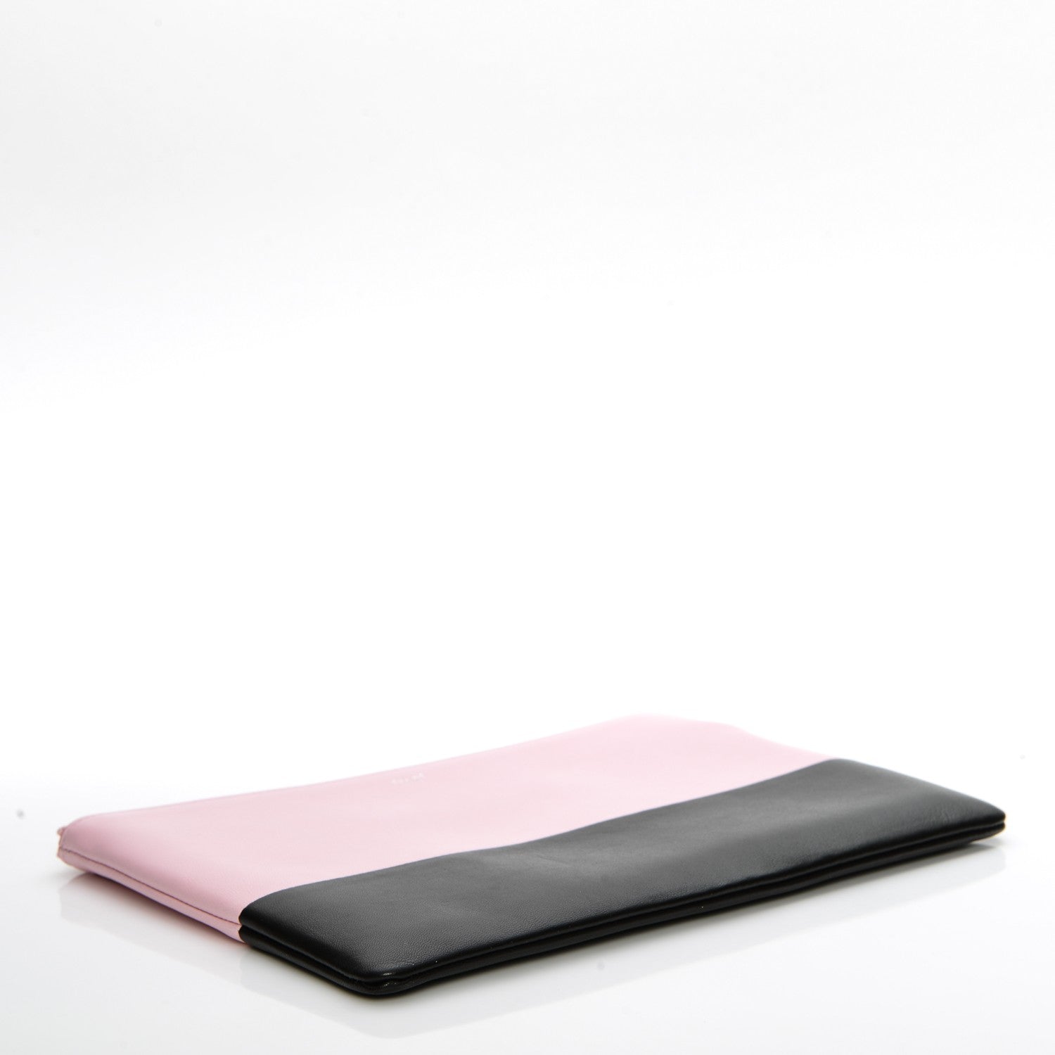 Celine Lambskin Bi-Color Solo Clutch Pouch Pale Pink Espresso 4 of 8