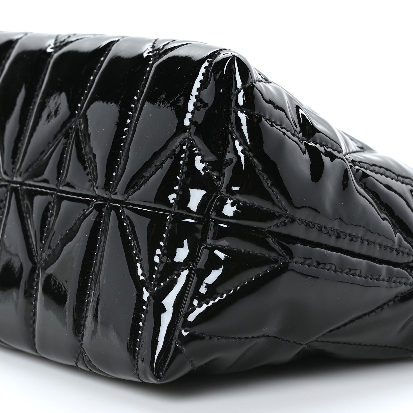 Iridescent Fabric Quilted Mini Spirit Ciré Bag Black