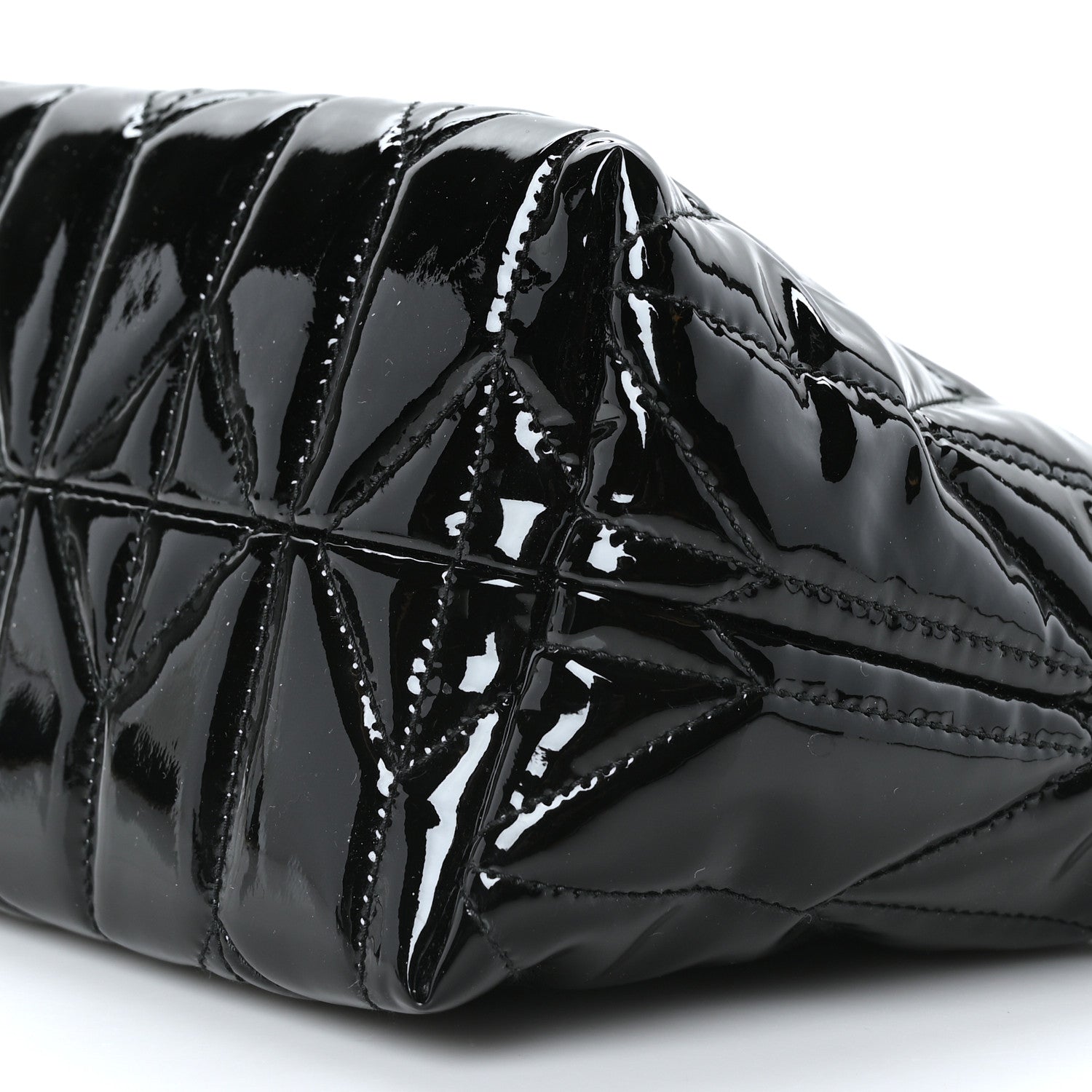 Miu Miu Iridescent Fabric Quilted Mini Spirit Ciré Bag Black 9 of 9