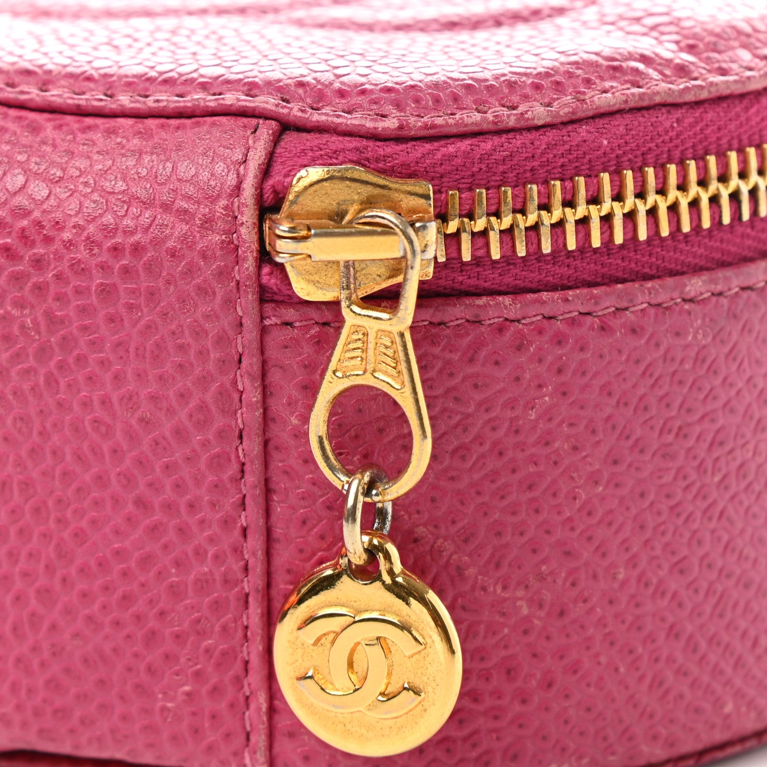 Chanel Caviar Round Jewelry Travel Case Pink 11 of 11