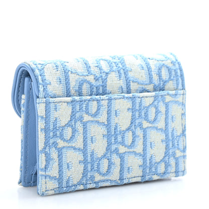 Christian Dior Oblique Saddle Card Holder Cornflower Blue 3 of 9