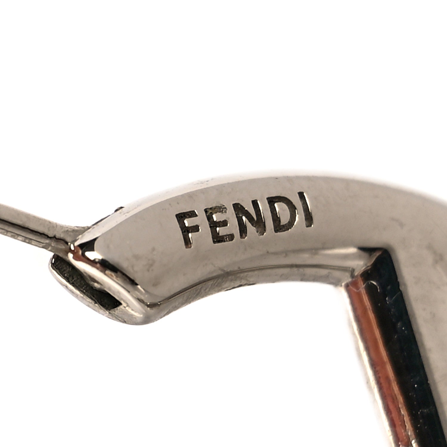 Fendi Metal FF Hoop Earrings Silver 4 of 6