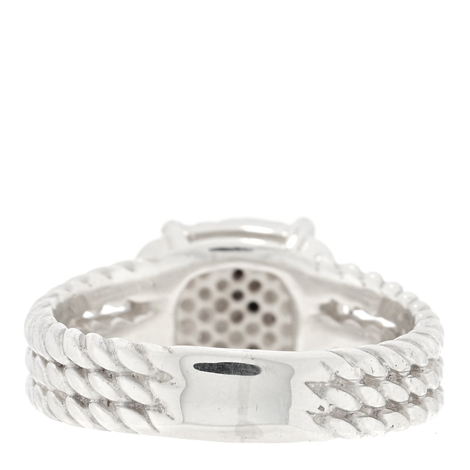 David Yurman Sterling Silver Diamond 10mm Petite Wheaton Ring 54 6.75 3 of 4