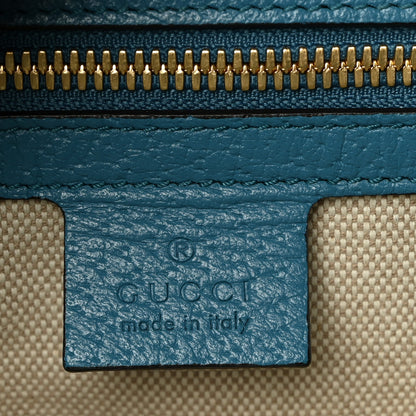 Gucci Fabric Embroidered Hawaii Striped Tote Bag Blue 6 of 11