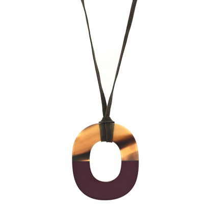 Hermes Lacquered Buffalo Horn Pendant Necklace 1 of 7