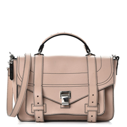 Proenza Schouler Grained Calfskin Medium Contrast Stitch PS1 Satchel Sand 1 of 8