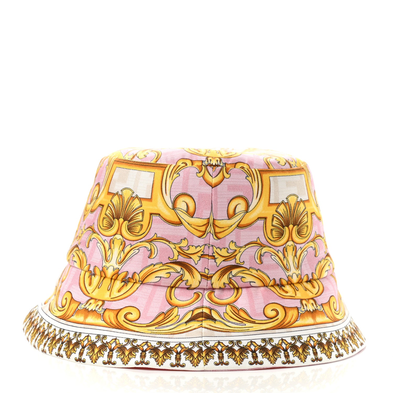 Fendi X VERSACE Silk Fendace FF Baroque Bucket Hat Pink 6 of 9