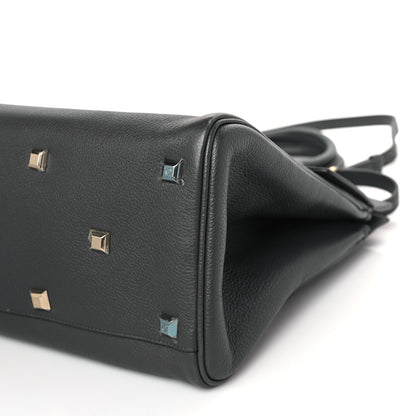 Salvatore Ferragamo Calfskin Studio Bag Dark Grey 9 of 9