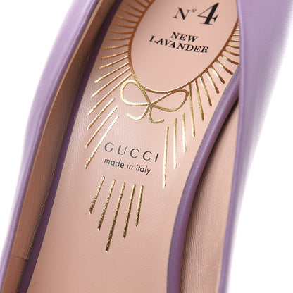 Gucci Nappa Bow High Heel Pumps 38.5 New Lavender 6 of 7