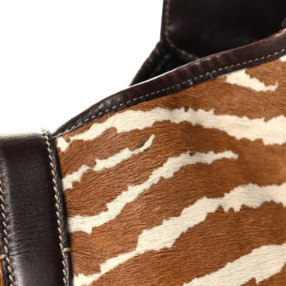 Gucci Pony Hair Zebra Print Large Jackie O Bouvier Hobo Brown 21 of 27