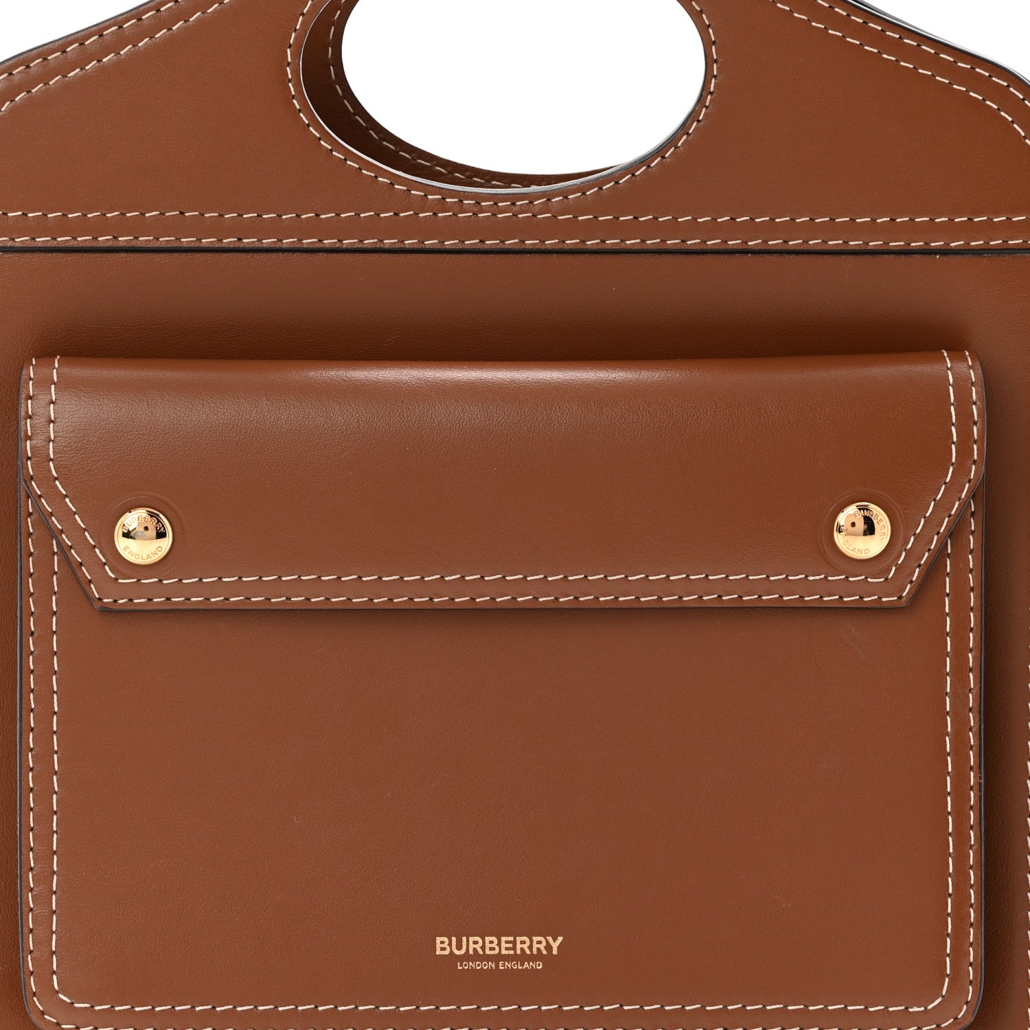 Burberry Smooth Calfskin Mini Pocket Bag Malt Brown 8 of 10