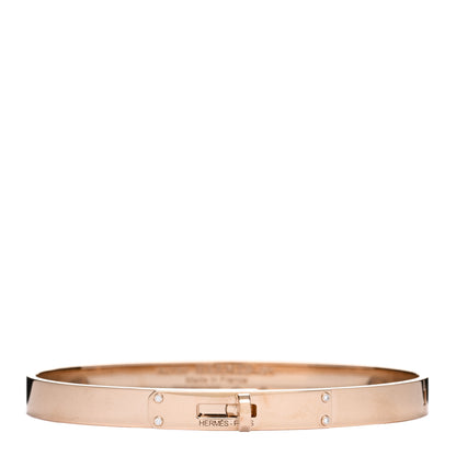 Hermes 18K Rose Gold Diamond PM Kelly Bracelet SH 1 of 3