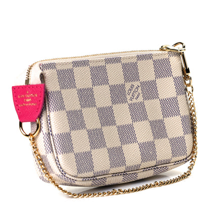 Louis Vuitton Damier Azur 2021 Christmas Animation Hollywood Mini Pochette Accessories Fuchsia 2 of 11