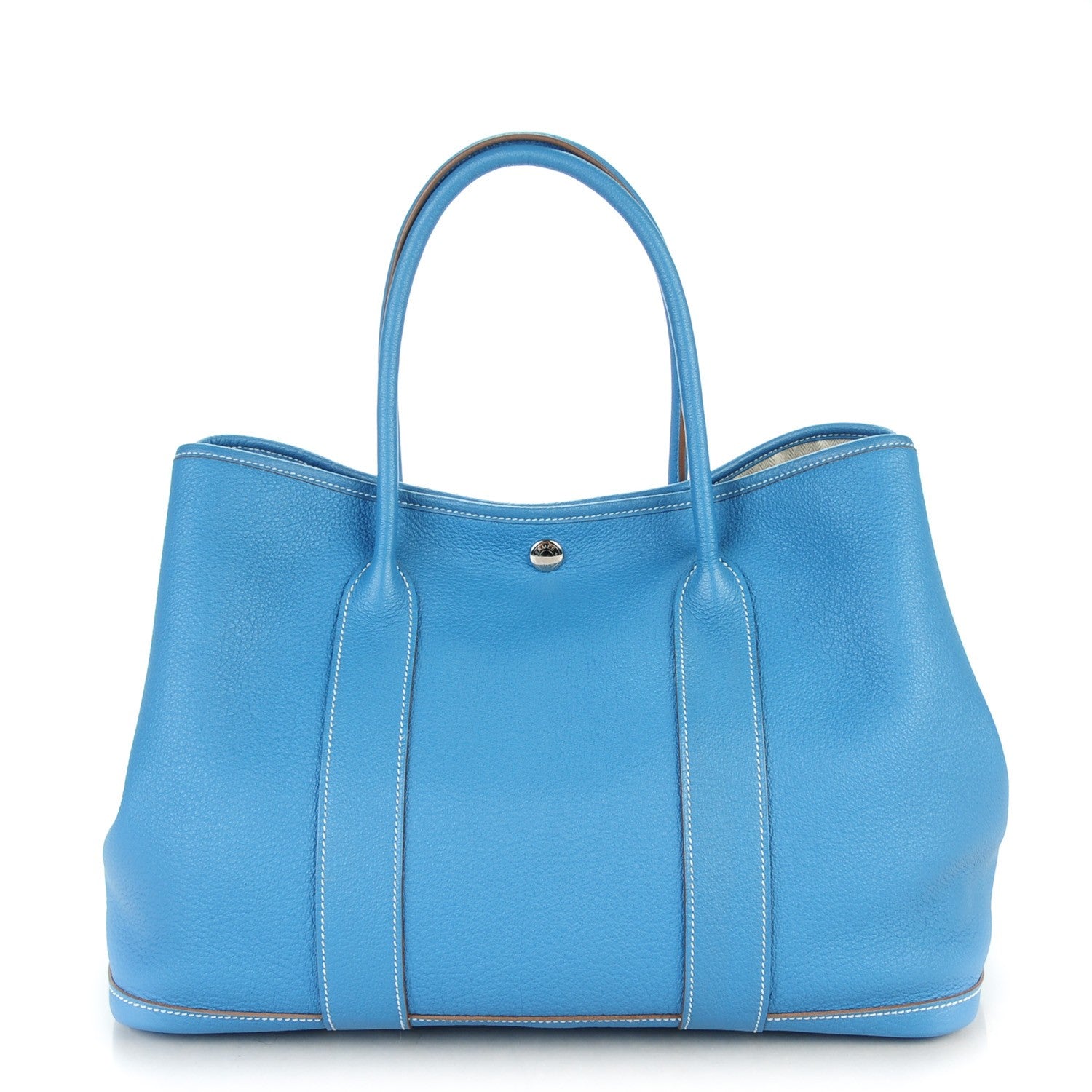 Hermes Buffle Sindhu Garden Party MM 36 Azur 1 of 12