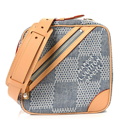 Louis Vuitton Damier Denim 3D Chess Messenger Bleu 1 of 9