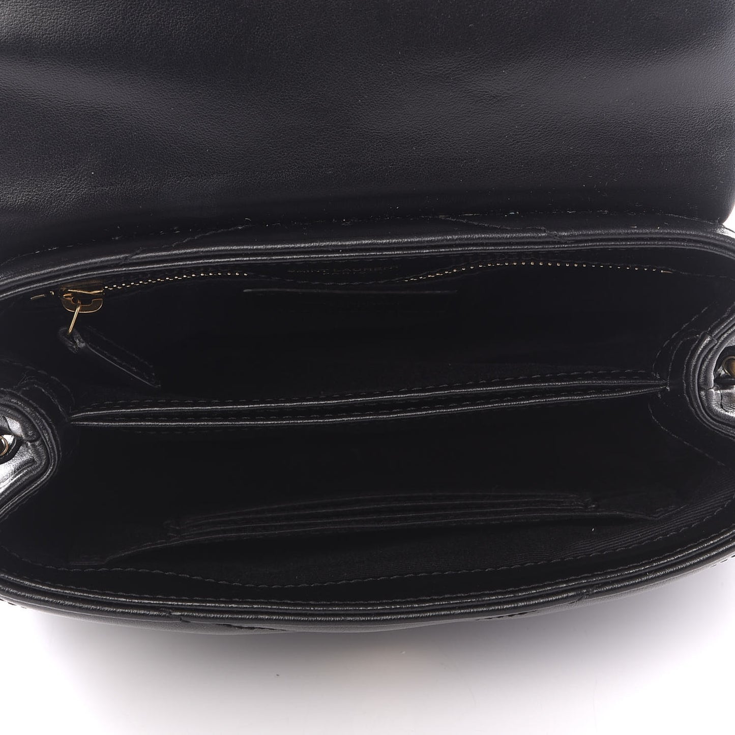 Calfskin Y Quilted Monogram Toy Loulou Crossbody Bag Black