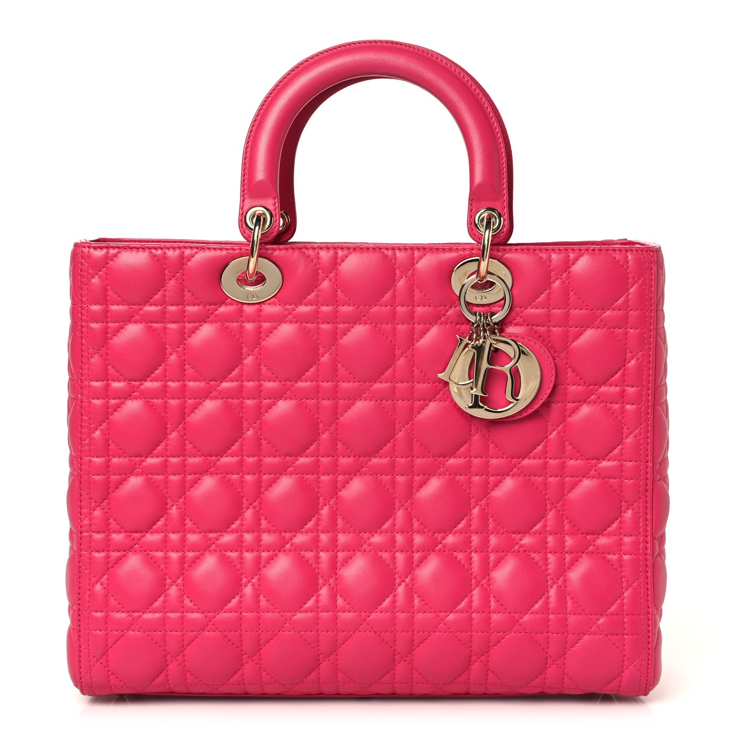 Lambskin Cannage Large Lady Dior Pink