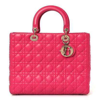 Christian Dior Lambskin Cannage Large Lady Dior Pink 1 of 15