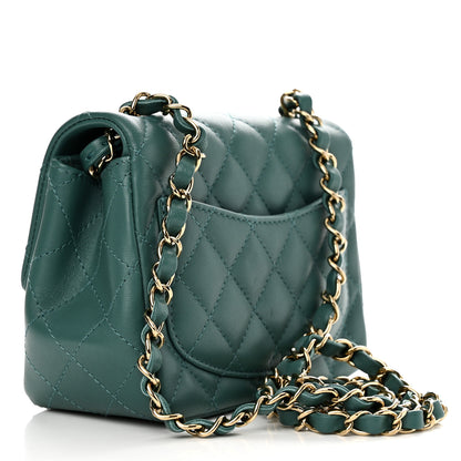 Chanel Lambskin Quilted Mini Square Flap Green 3 of 11