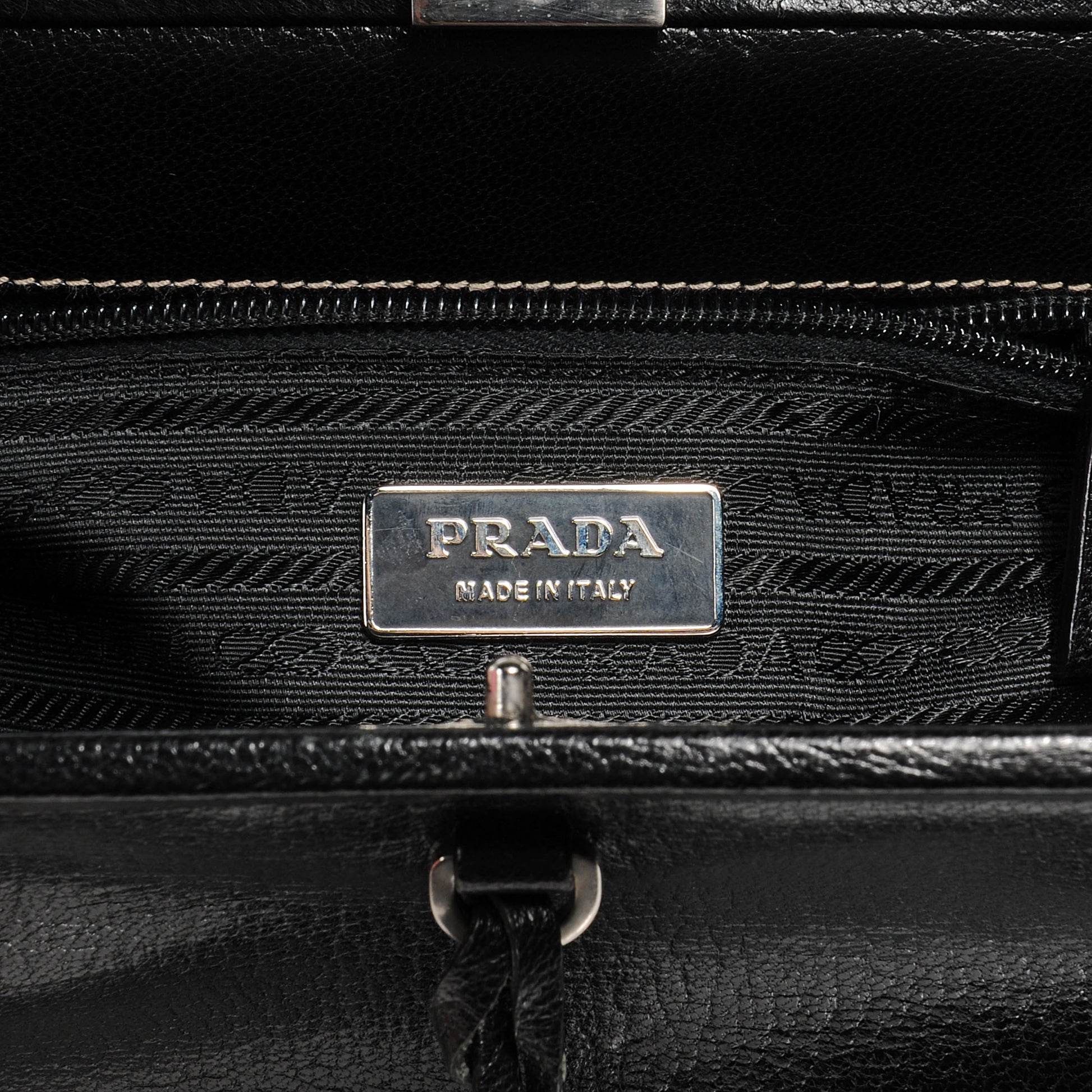 Prada Goatskin Cerniera Doctor Bag Black 7 of 8