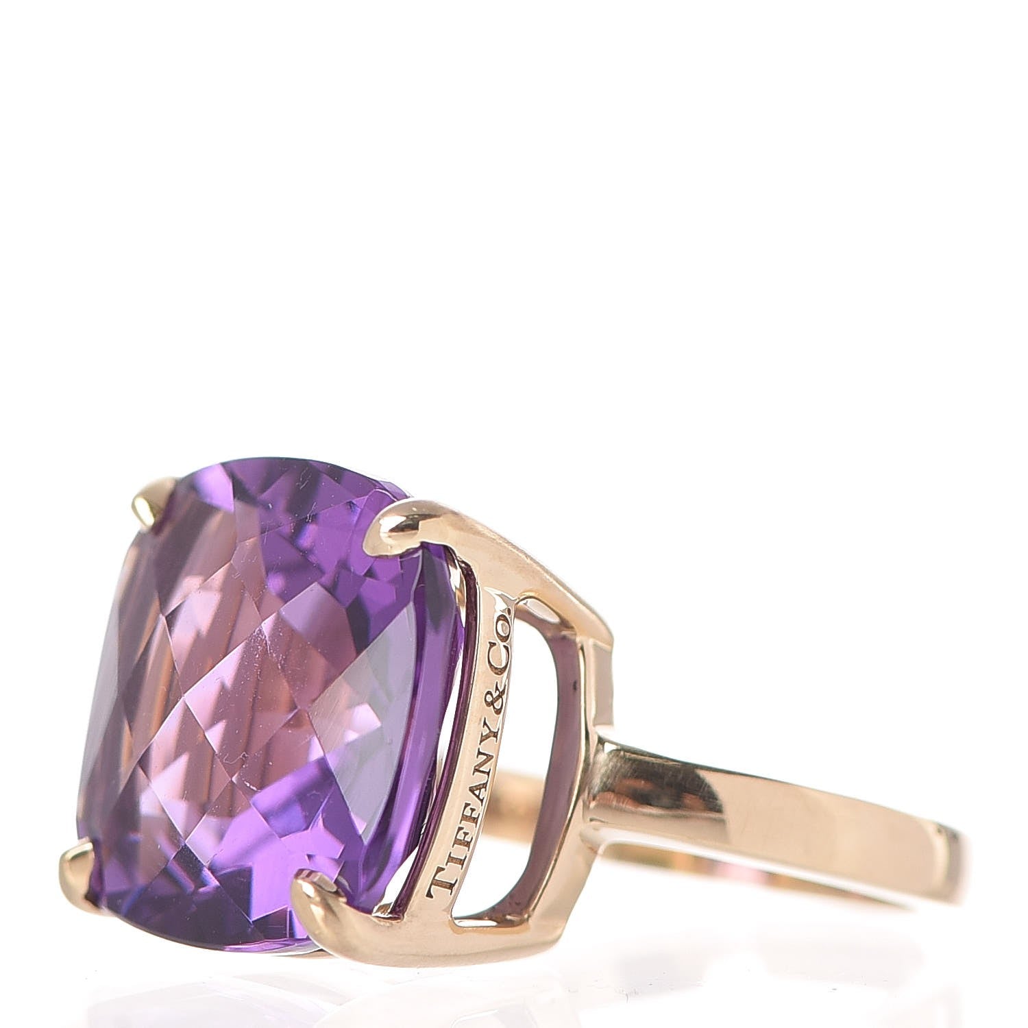 Tiffany 18K Yellow Gold Amethyst Sparklers Cocktail Ring 48 4.25 3 of 6