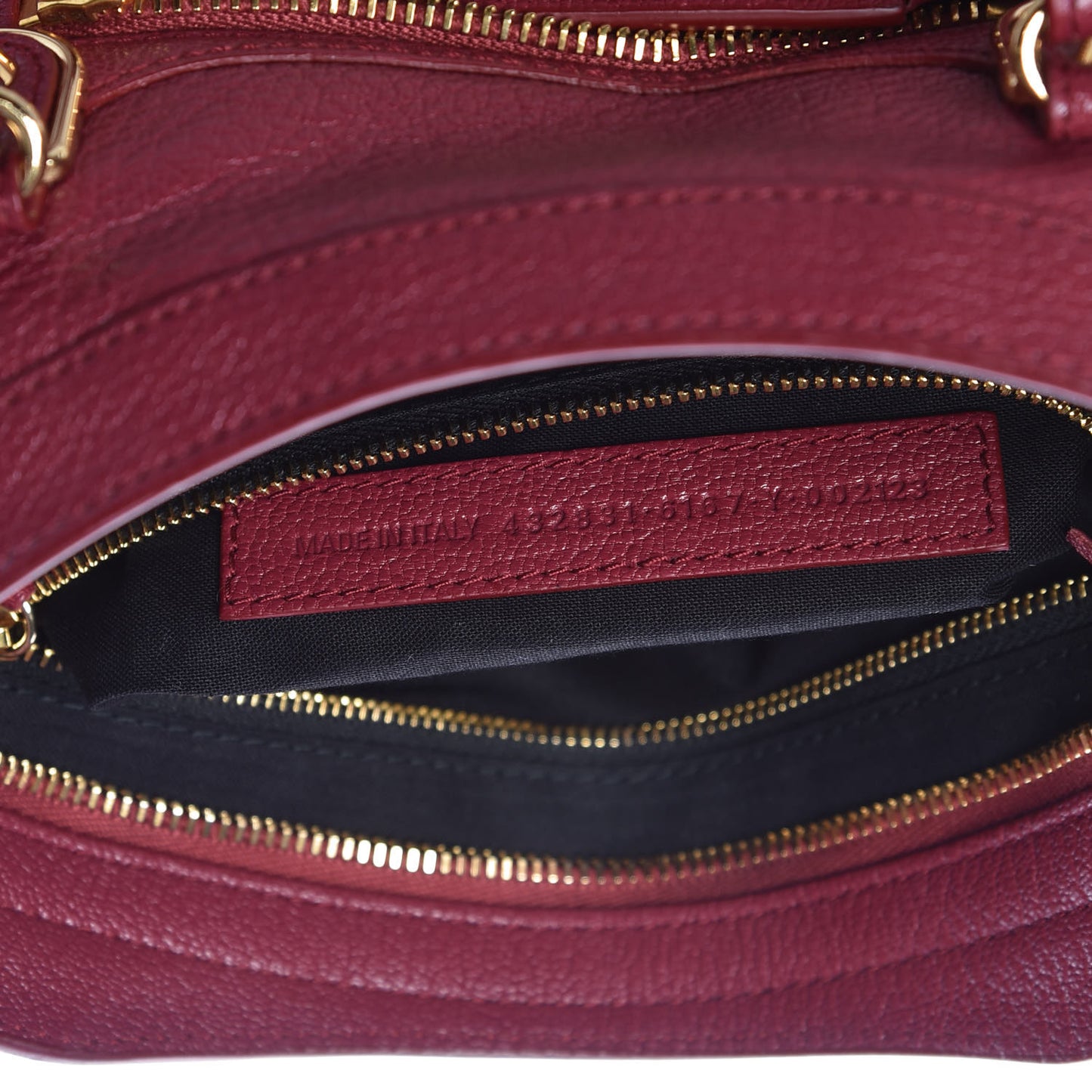 Chevre Gold Metallic Edge Hardware S City Rouge Grenat