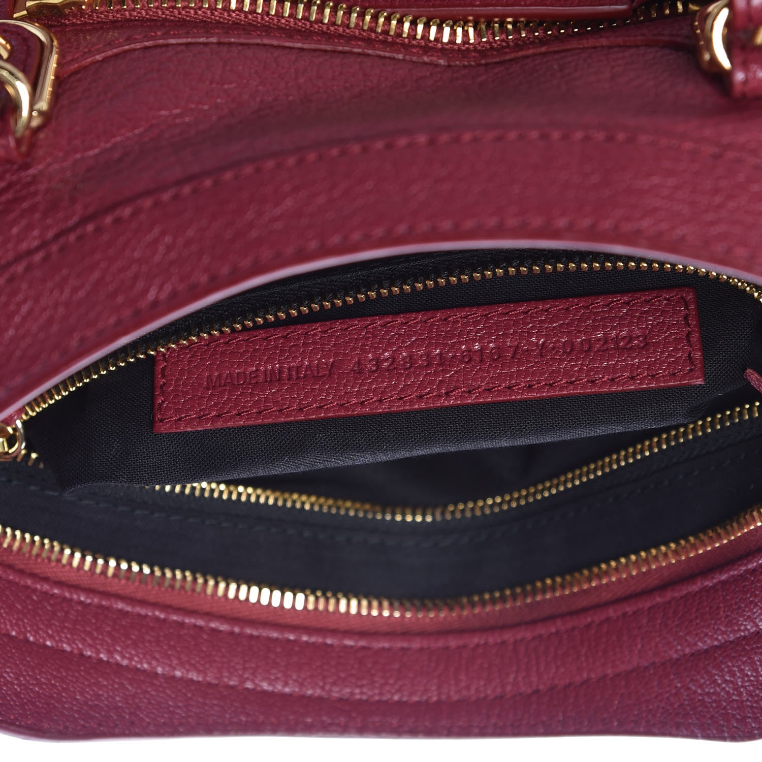 Balenciaga Chevre Gold Metallic Edge Hardware S City Rouge Grenat 7 of 9