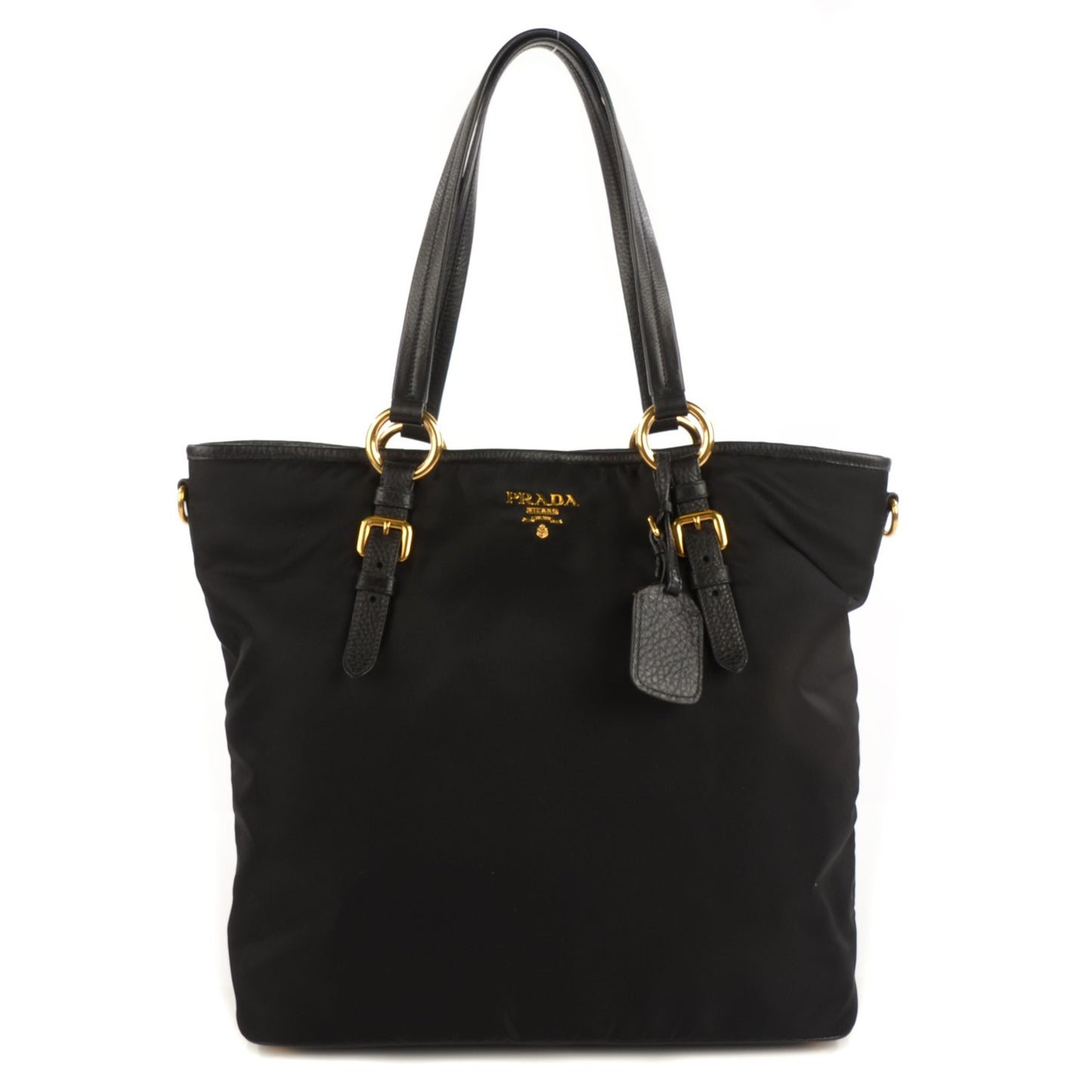 Tessuto Nylon Vitello Daino Tote Nero Black