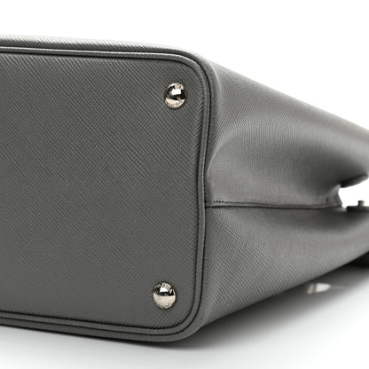 Prada Saffiano Cuir Medium Double Bag Marmo 9 of 10